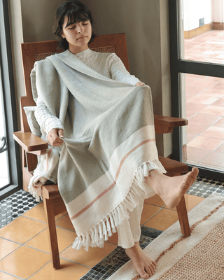 Airweave Herringbone Throw Sage Meadow