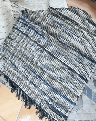 Manteno Indigo Heritage Rug — Handwoven Recycled Denim
