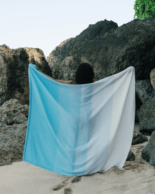 Organic Cotton Turkish Waffle Oversize Throw - Sea Mist