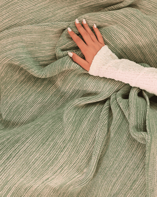 Ombreknit 100% Organic Cotton Knitted Blanket - Seagrass