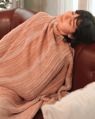 Ombreknit 100% Organic Cotton Knitted Blanket - Sandalwood
