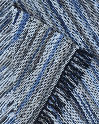 Manteno Indigo Heritage Rug — Handwoven Recycled Denim