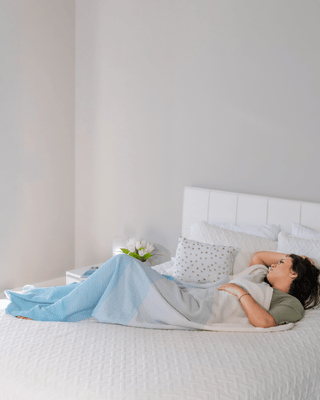 Organic Cotton Turkish Waffle Oversize Throw - Sea Mist