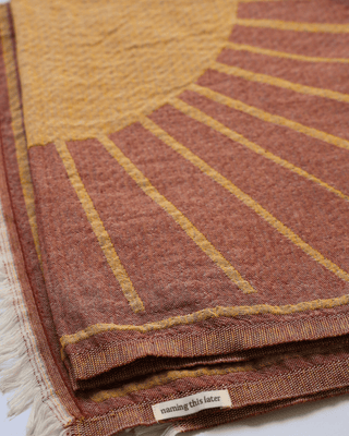 Organic Cotton Turkish Jacquard Towel - Terracotta Sun