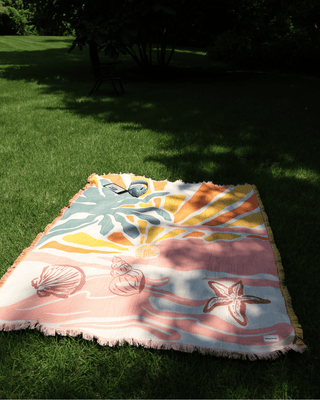 Aeraloom Jacquard Cotton Bamboo Throw Coral Coast