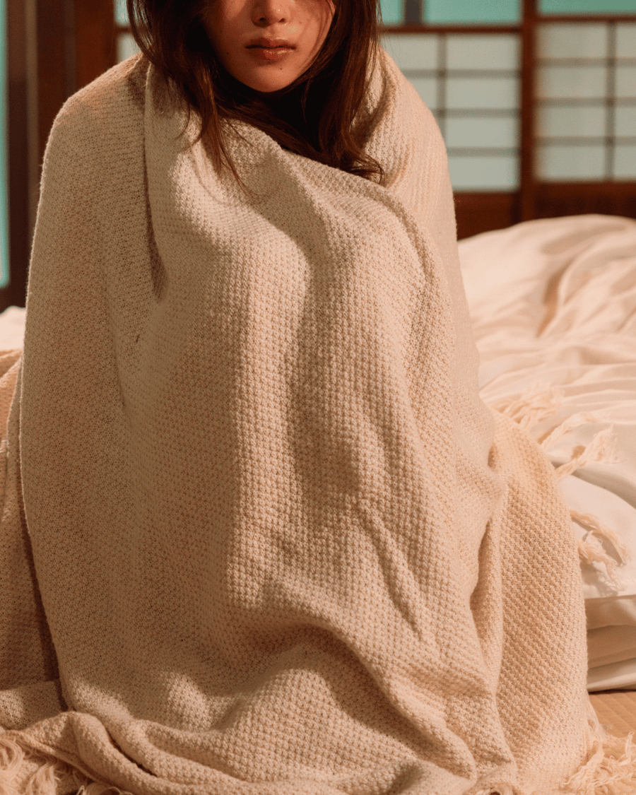 CloudKnit 100% Organic Cotton Knitted Blanket