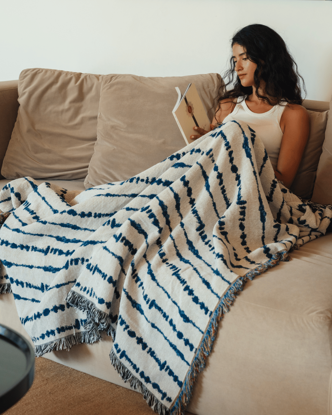 Vine Indigo blanket