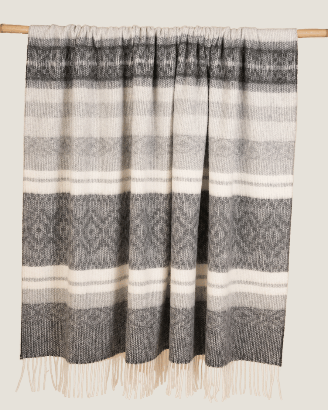 Alpaca Wool Throw Stone Charcoal