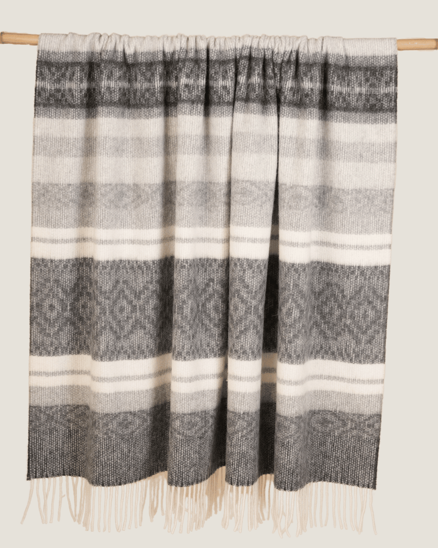 Alpaca Wool Throw Stone Charcoal