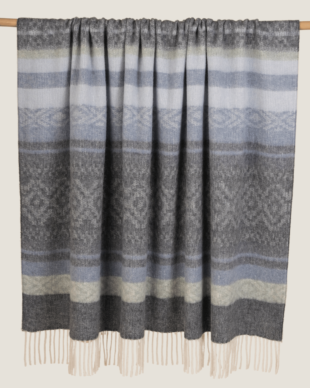 Alpaca Wool Throw Storm Blue