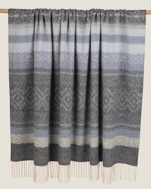Alpaca Wool Throw Storm Blue