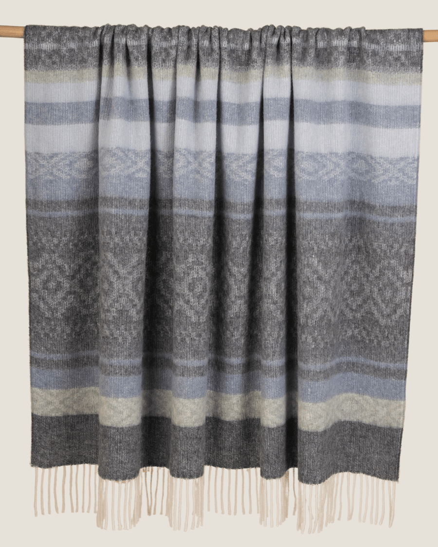 Alpaca Wool Throw Storm Blue