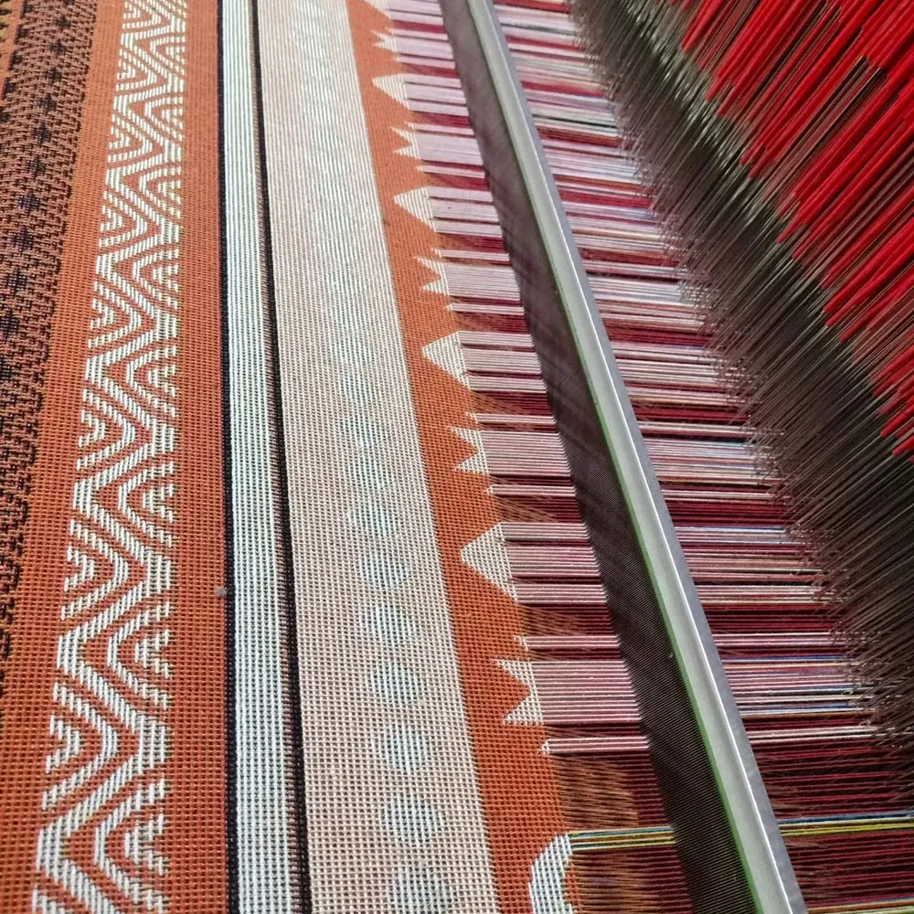 A run being set up on the loom